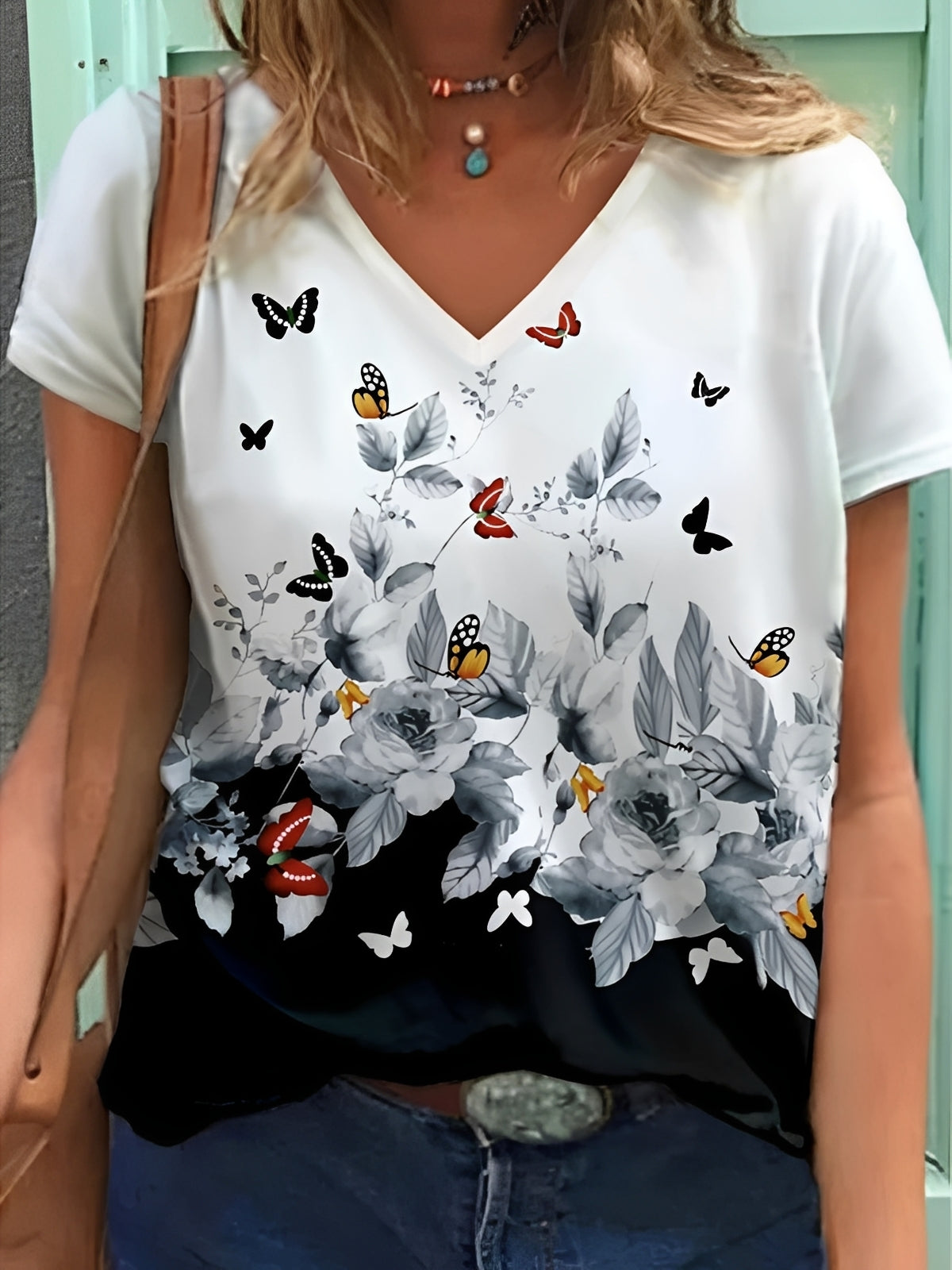Niki - Haut élégant avec motifs de fleurs pour femmes