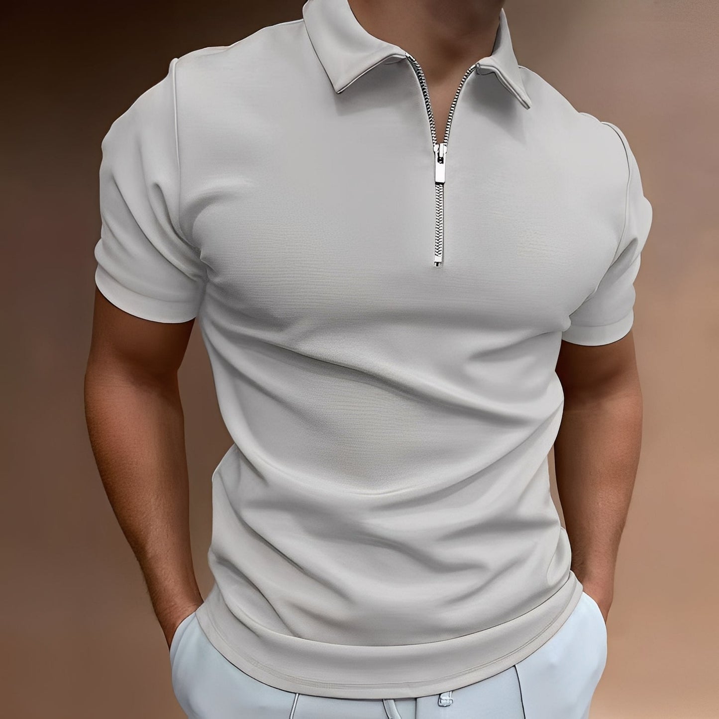 Carlos - Polo pour hommes chic avec zip
