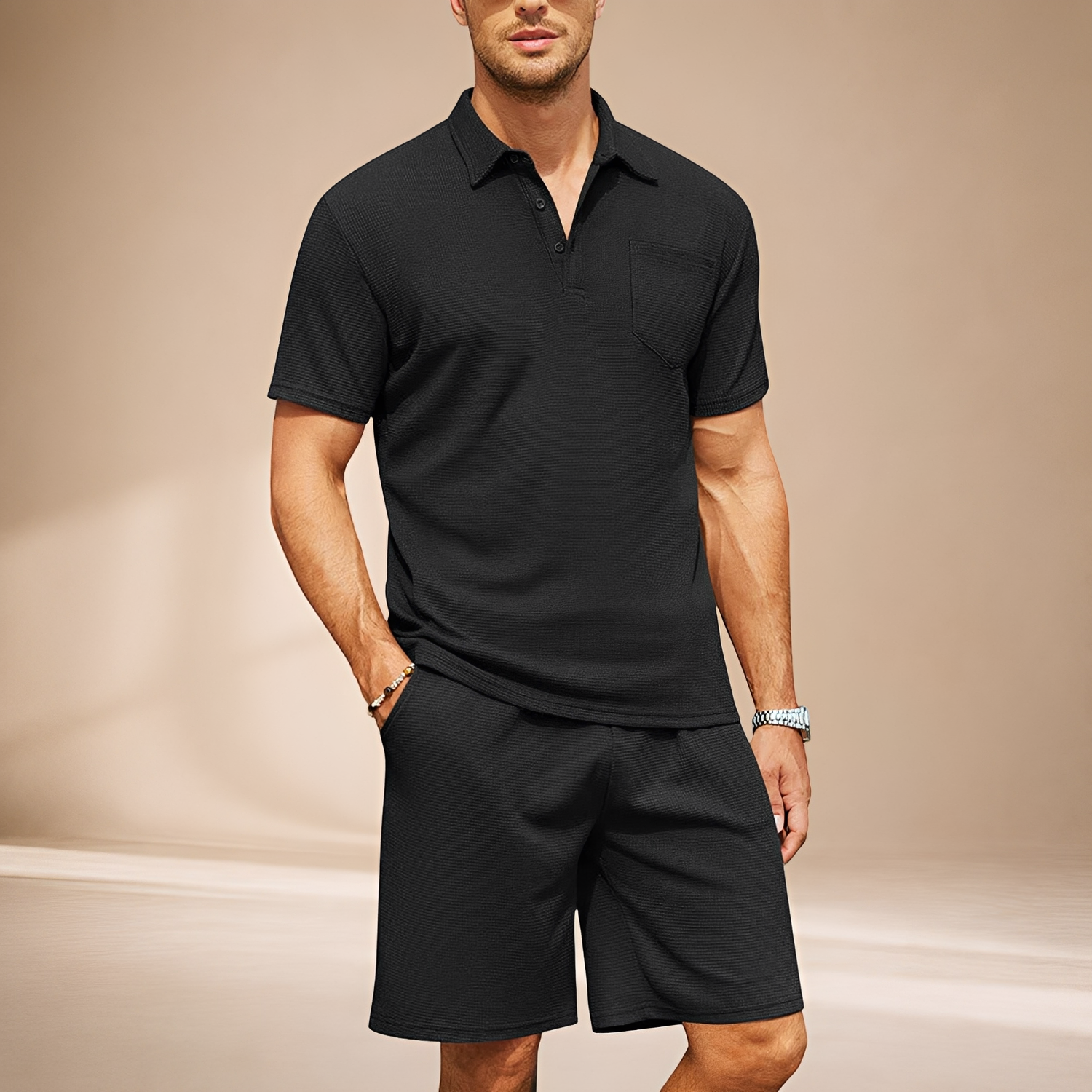 Barry - Ensemble Polo Ajusté à Texture