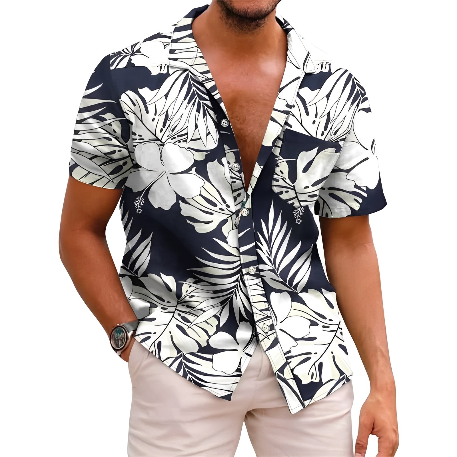Harry - Chemise homme avec un motif tropical raffiné