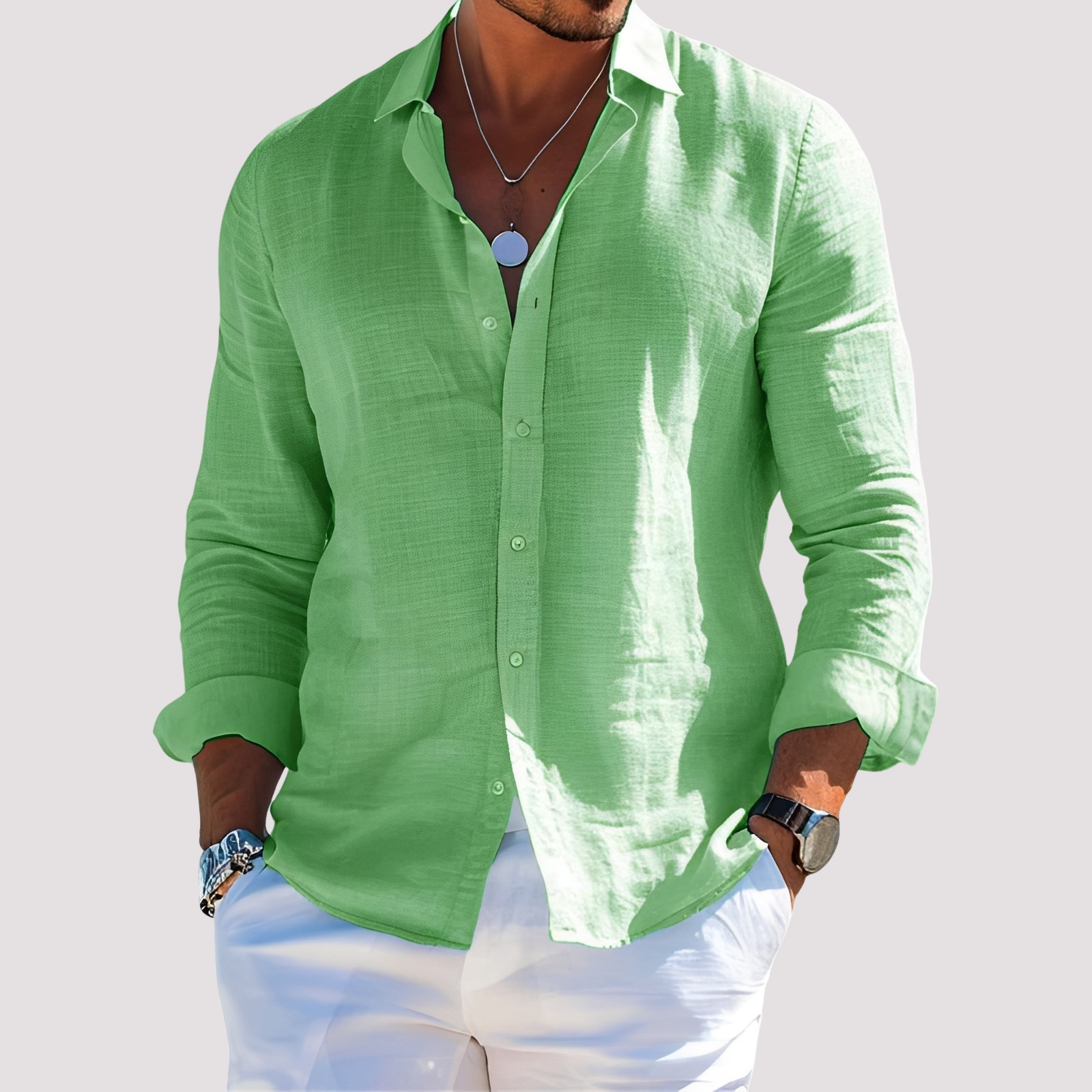 Dale – Chemise à manches longues pour hommes – Informelle et relax