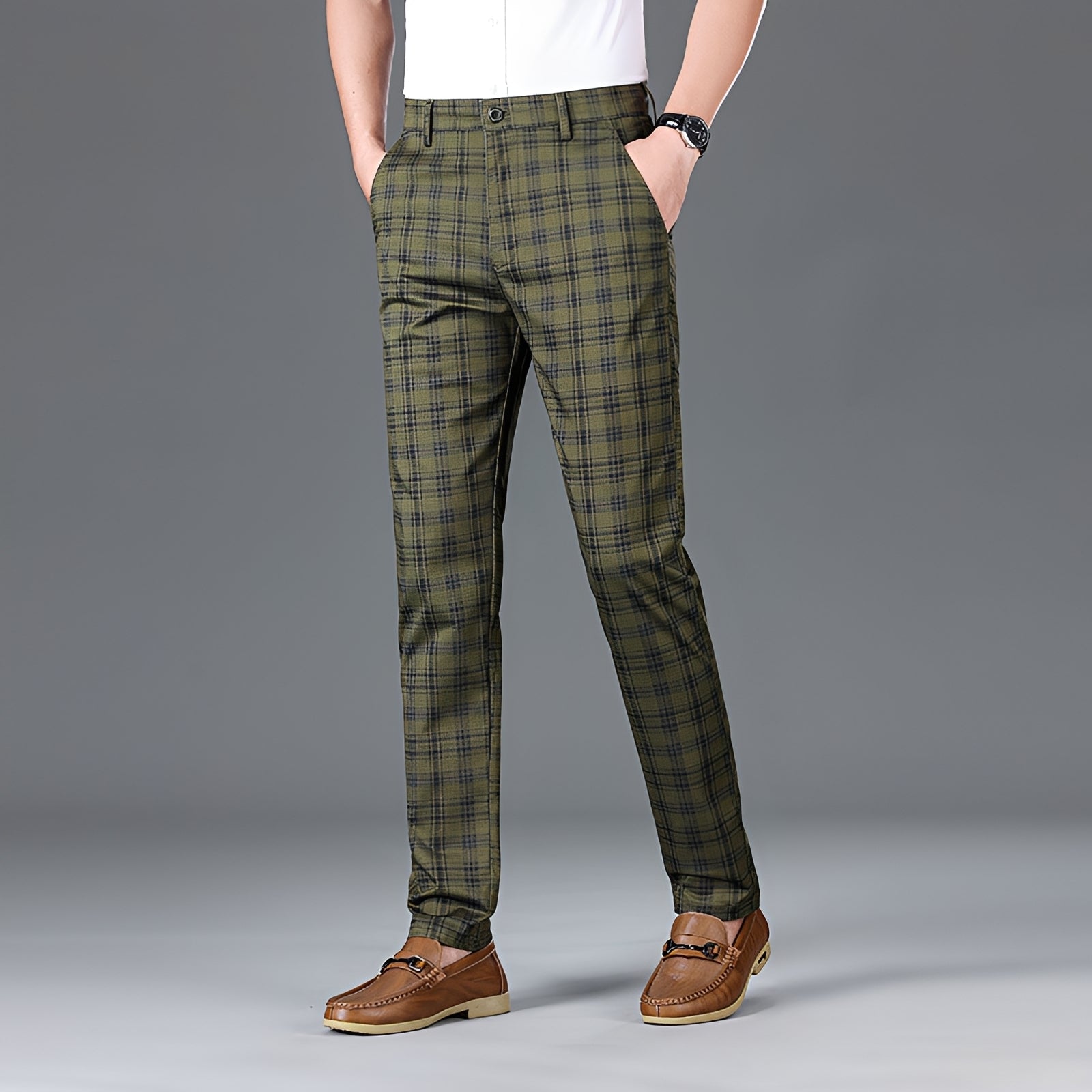 Myers - Pantalon style décontracté à carreaux