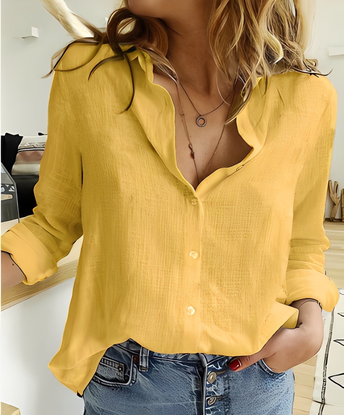 Sandra – Chemise à manches longues pour femme – ample et décontractée