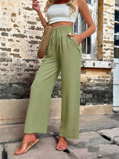 Allie - Pantalon large, chic et taille haute pour femmes