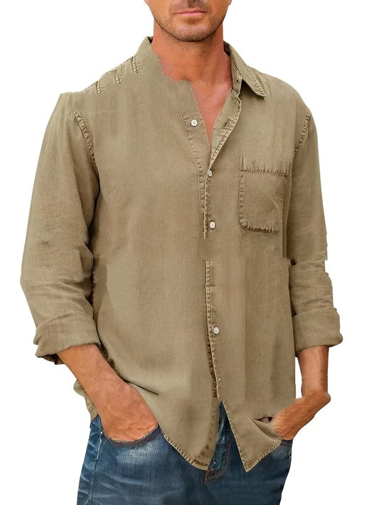 Alfie - Chemise à manches longues au style vieilli