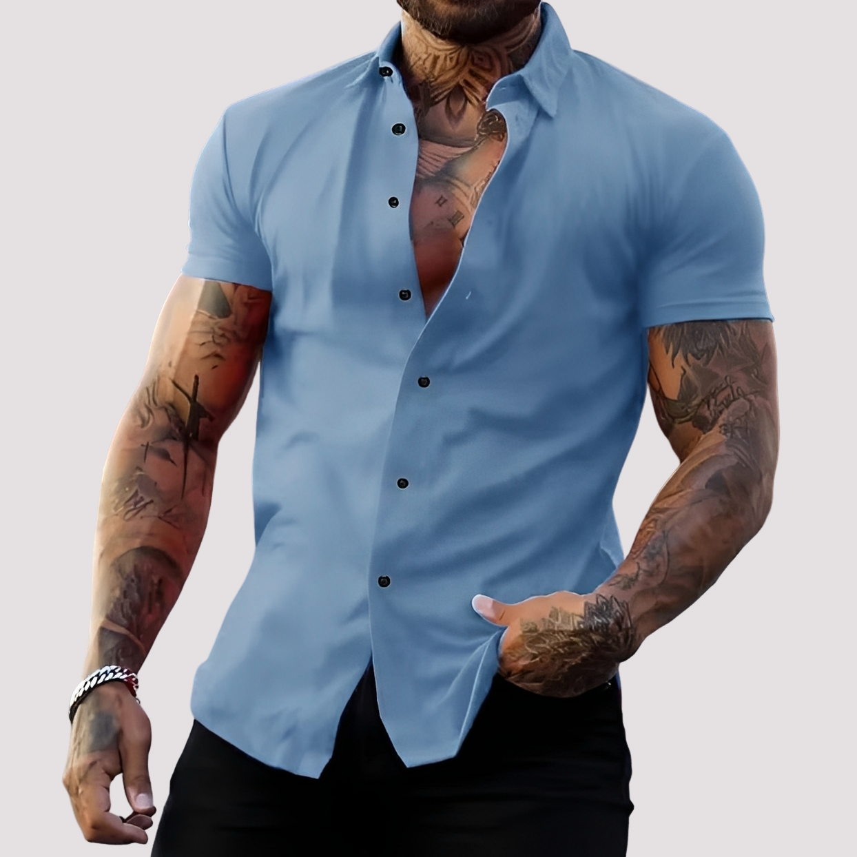 Oscar - Chemise ajustée manches courtes pour homme