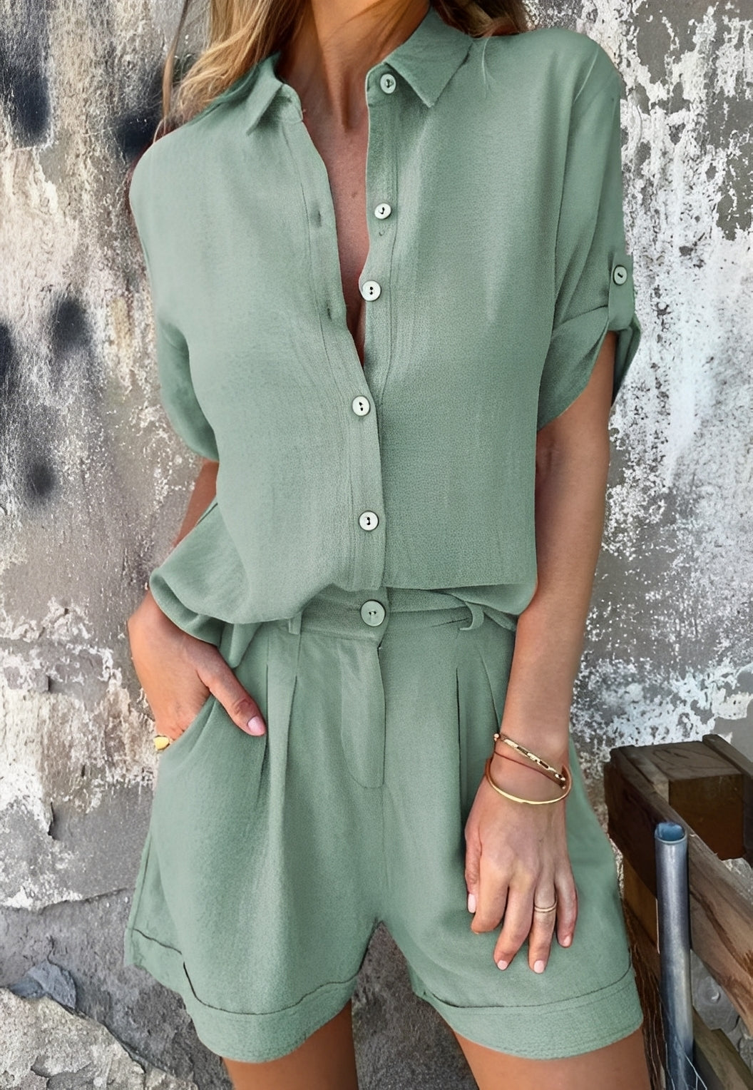 Minnie - Ensemble blouse et short relax