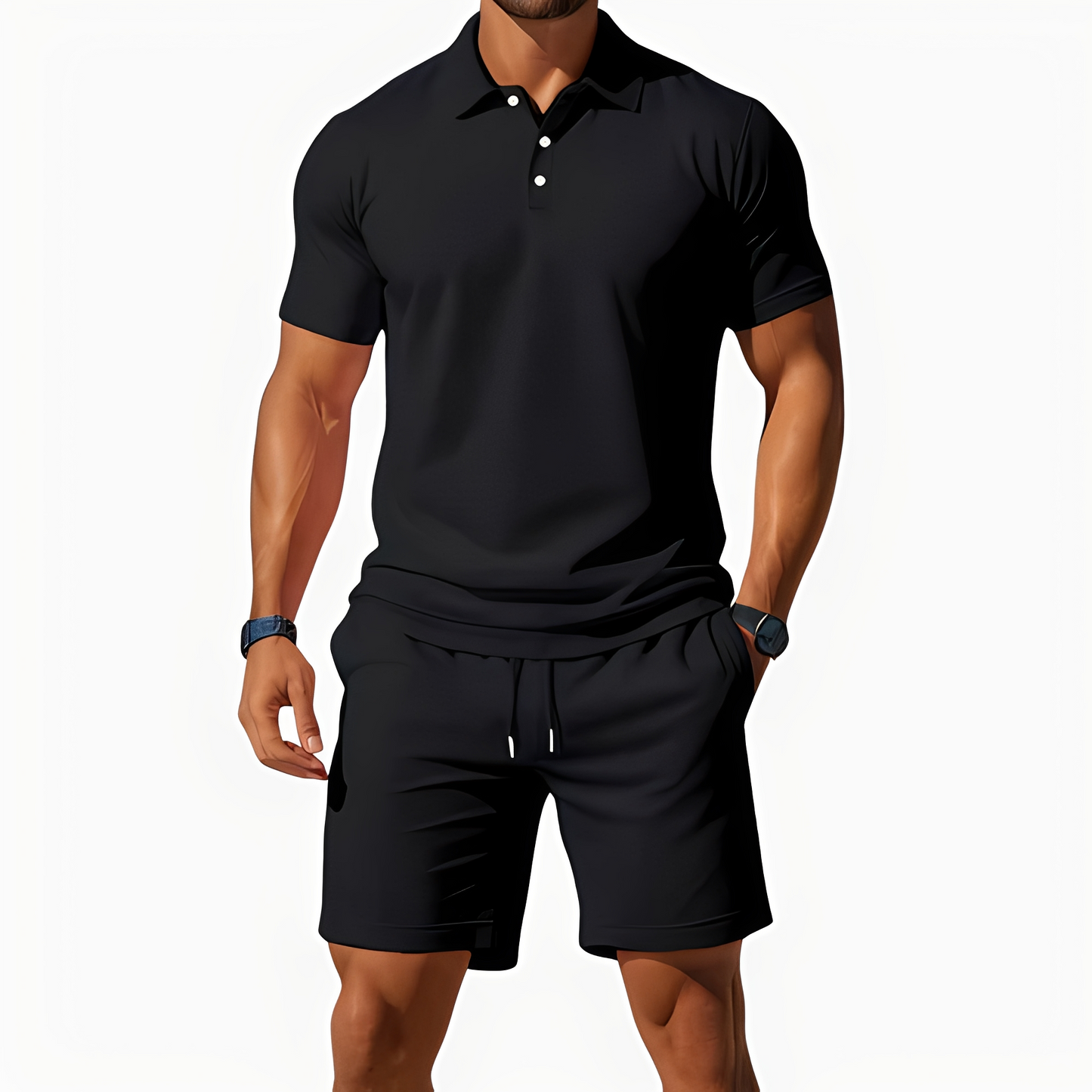 Aldrin - Set polo et short homme à la mode