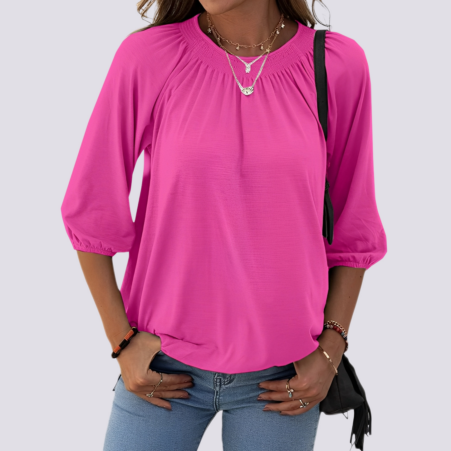 Telsa - Blouse relax à col rond pour femmes