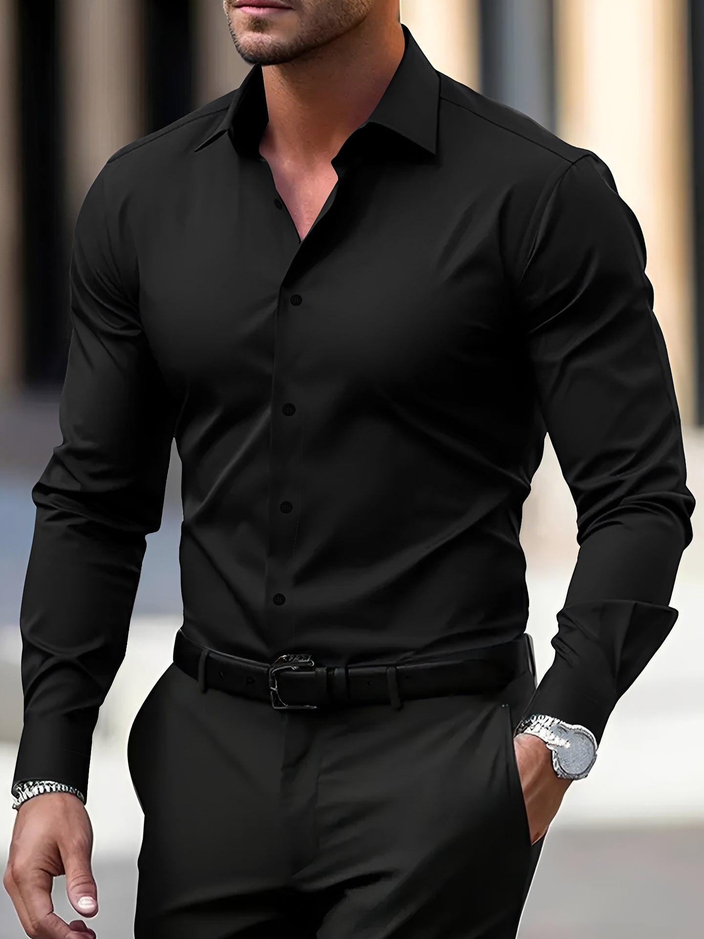 Jeremy – Chemise homme à manches longues – pour occasions décontractées et formelles