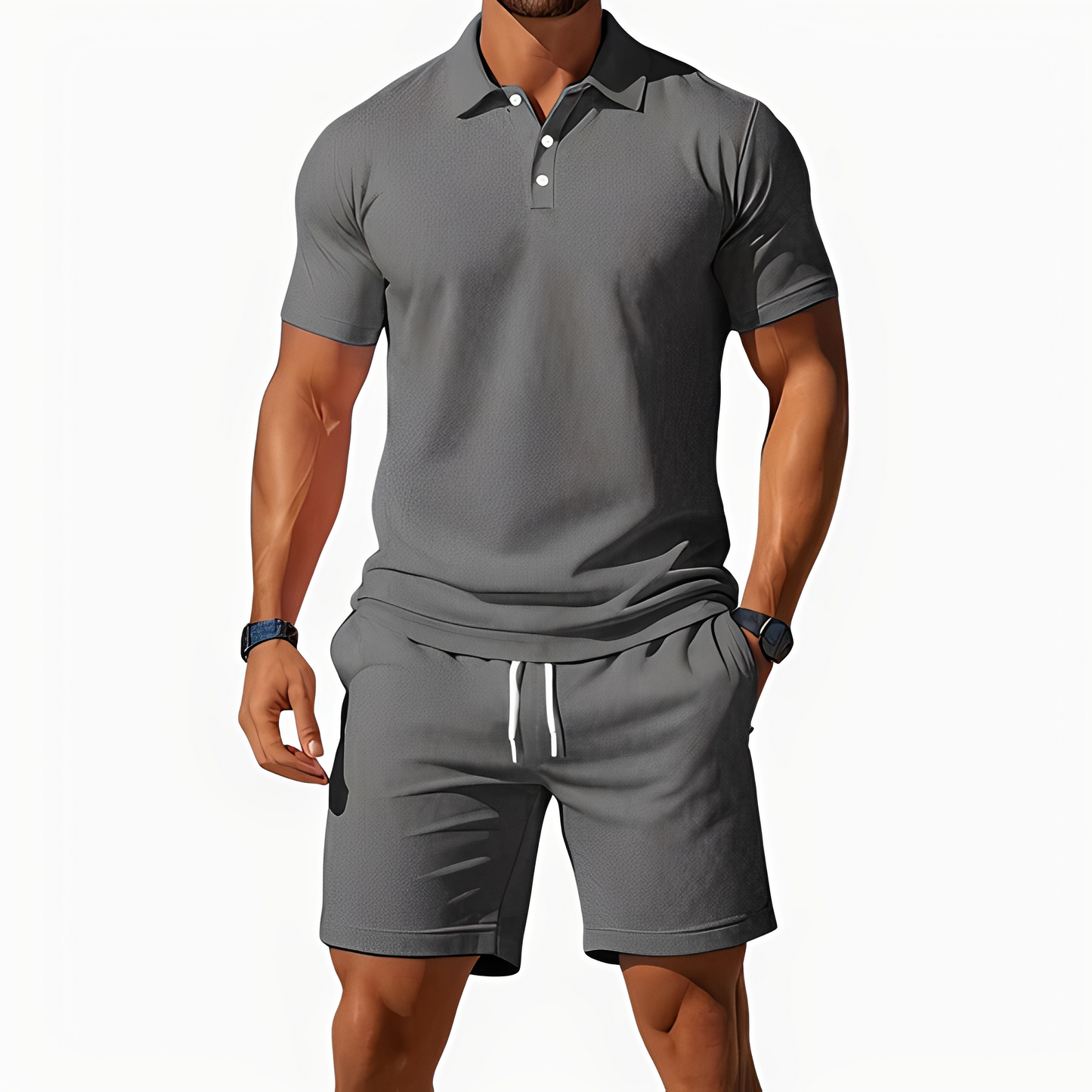 Aldrin - Set polo et short homme à la mode