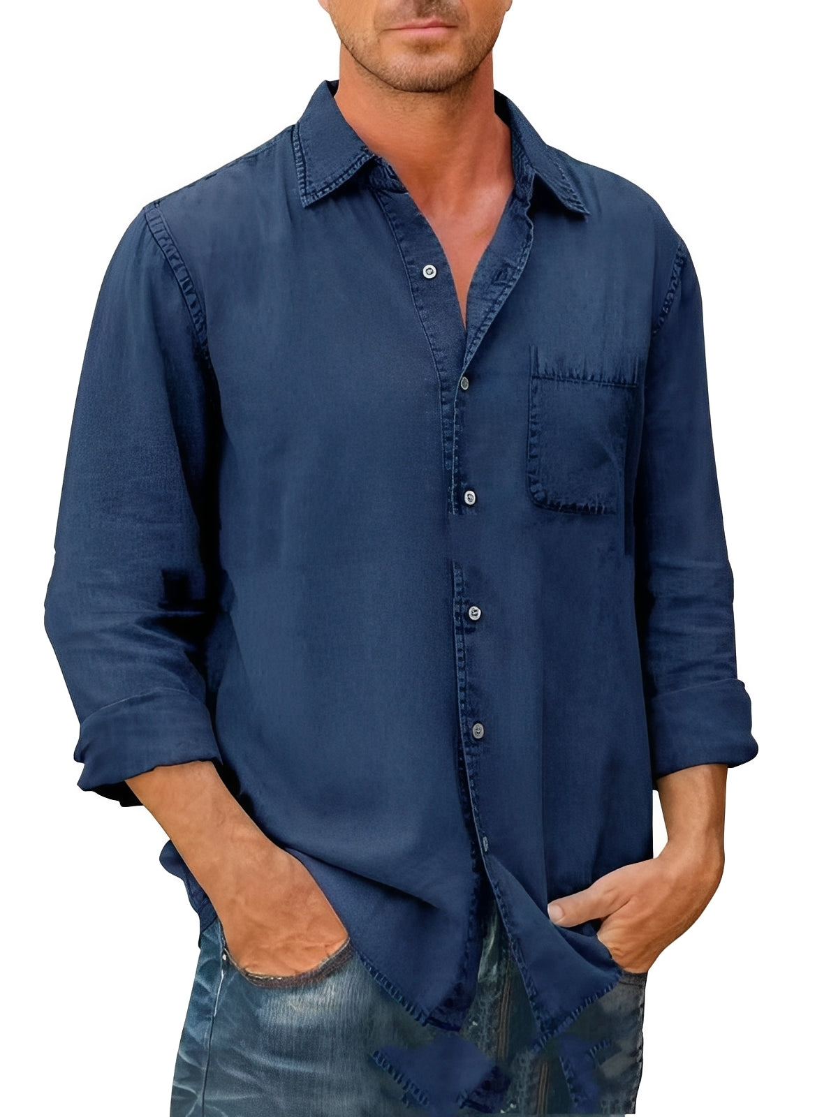 Alfie - Chemise à manches longues au style vieilli