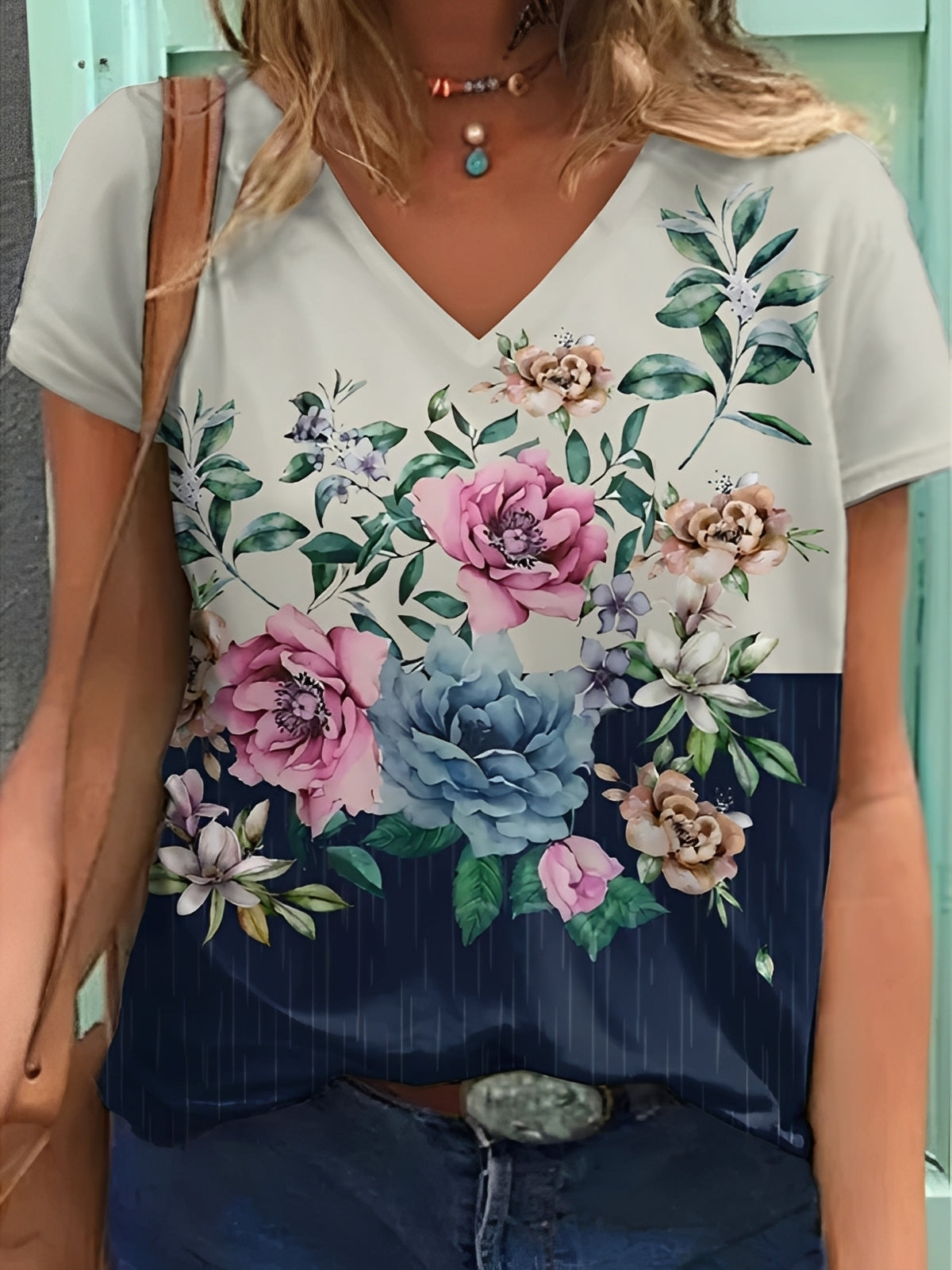 Niki - Haut élégant avec motifs de fleurs pour femmes