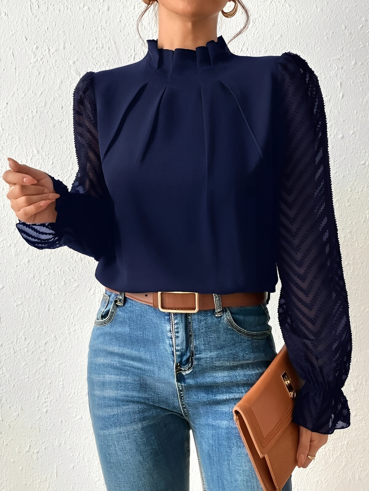 Bella - Blouse en chiffon à manches longues