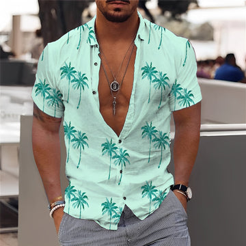 Hector - Chemise homme chic avec motif de palmiers