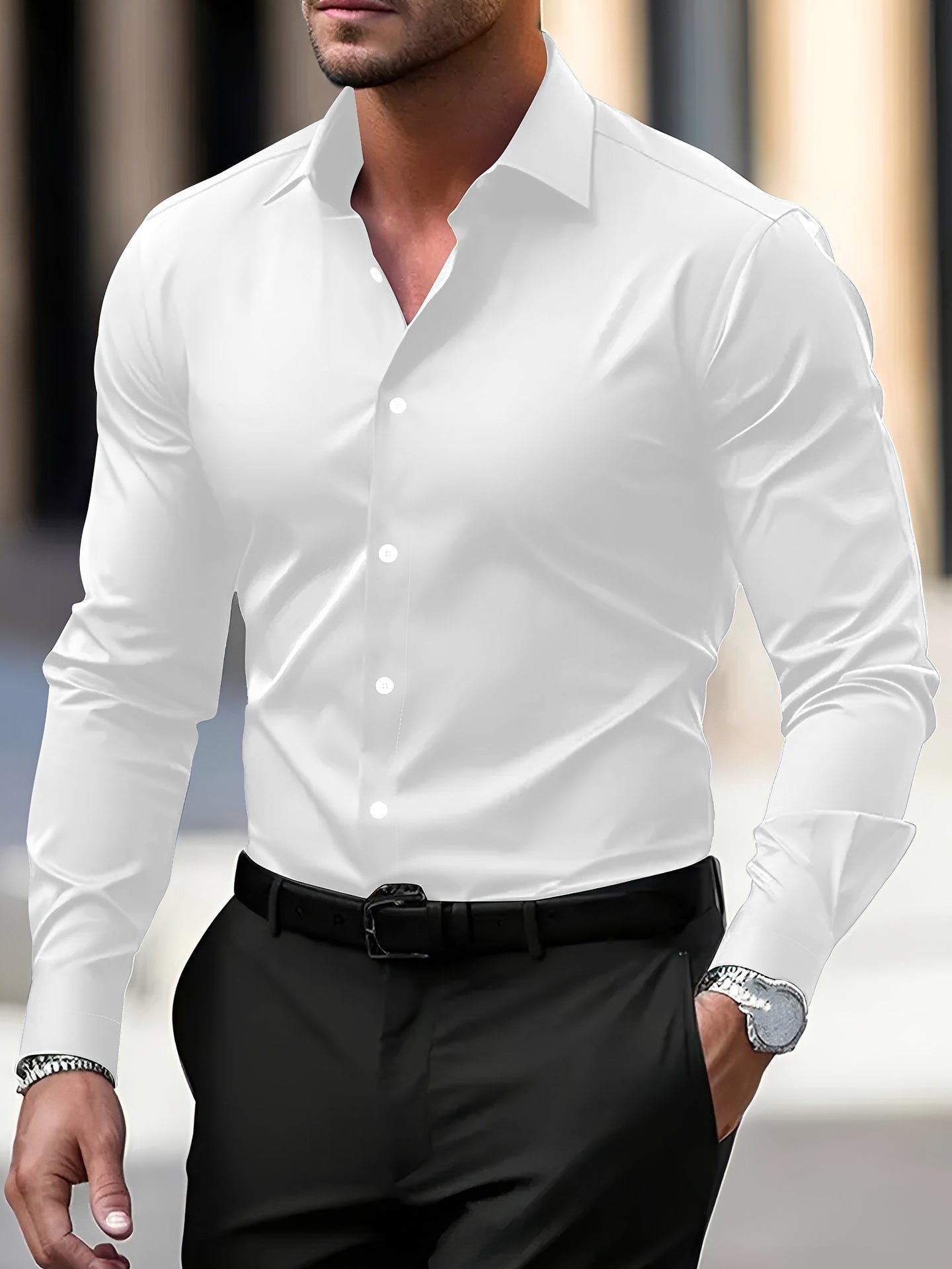 Jeremy – Chemise homme à manches longues – pour occasions décontractées et formelles