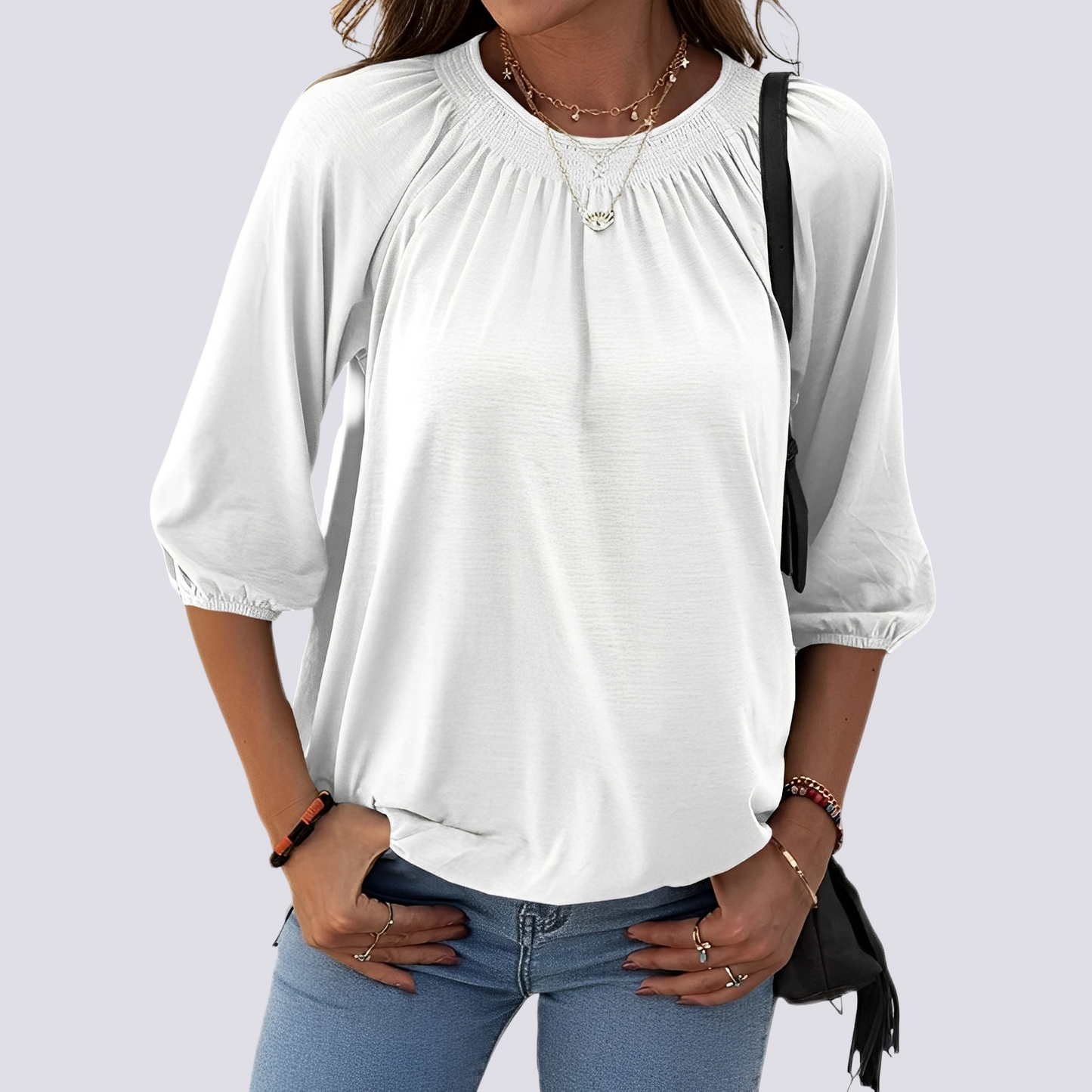 Telsa - Blouse relax à col rond pour femmes