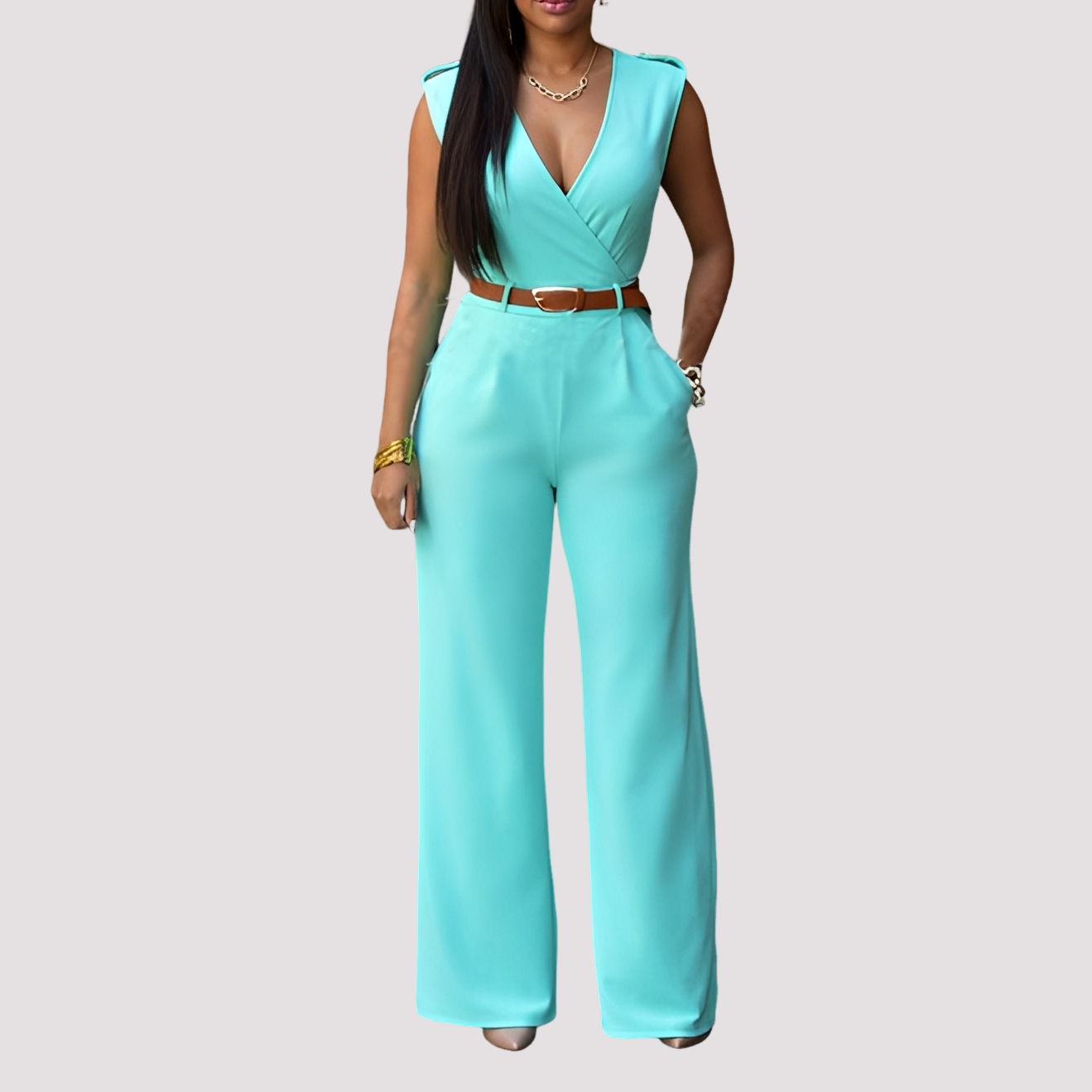 Esther - Combinaison chic avec ceinture pour femmes