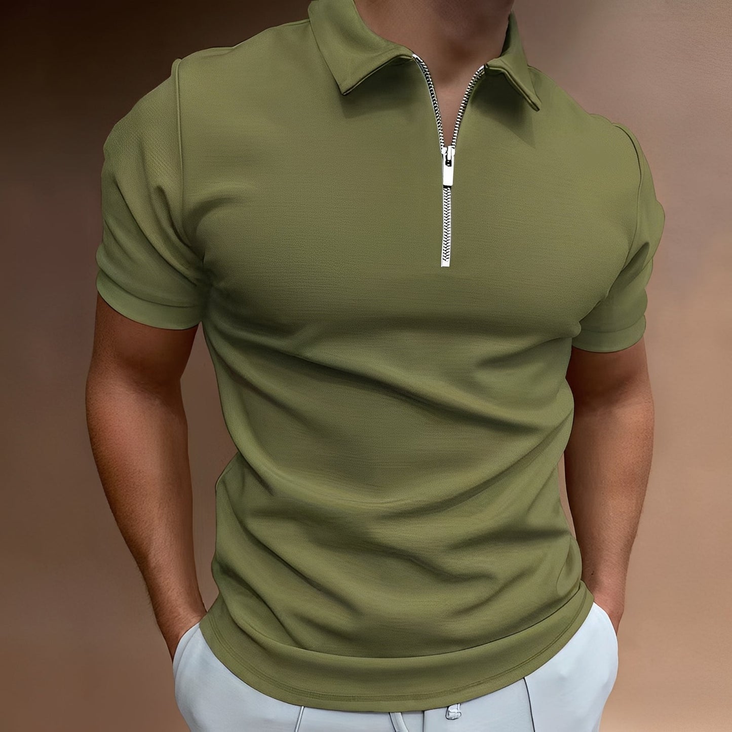 Carlos - Polo pour hommes chic avec zip