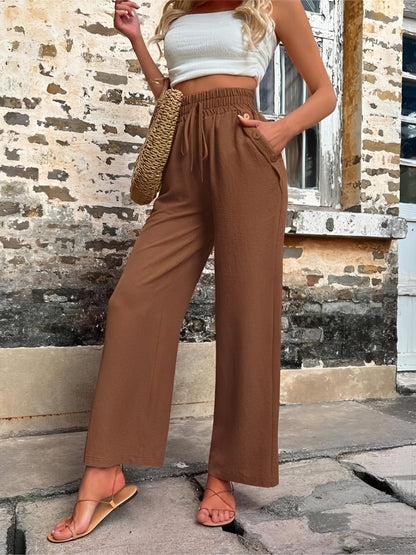 Allie - Pantalon large, chic et taille haute pour femmes