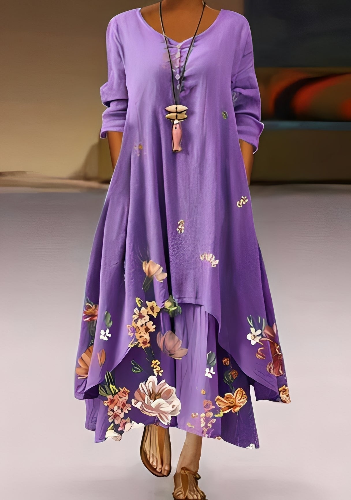 Belle - Robe élégante et fluide à motifs pour femmes