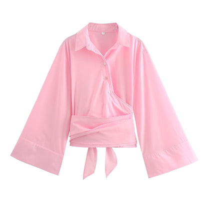 Shania - Haut chic et relax avec ceinture pour femmes