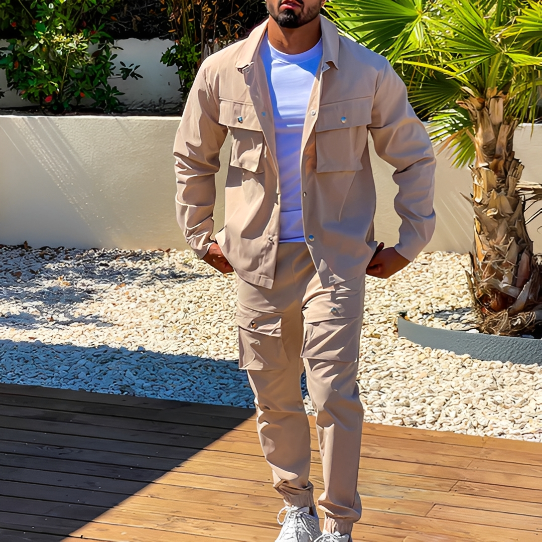 Arjay - Ensemble cargo homme moderne en deux pièces
