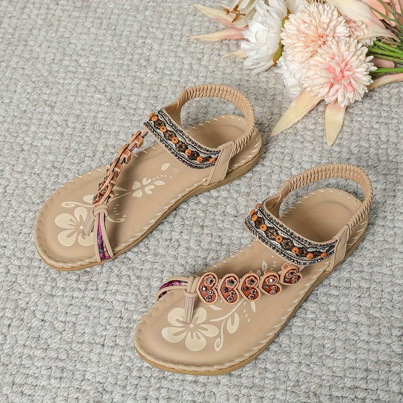 Stacey - Sandales plates élégantes boho
