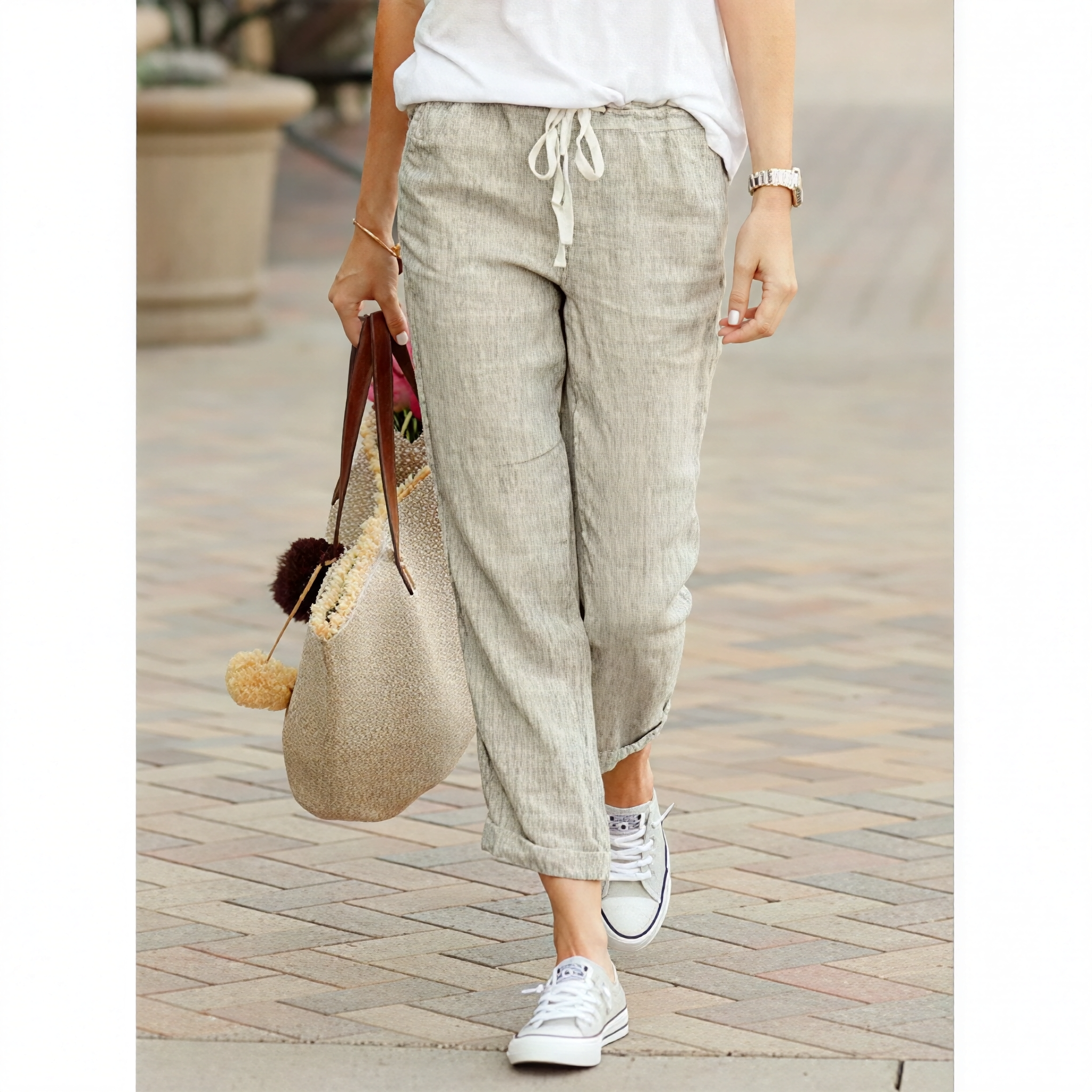 Avery - Pantalons décontractés avec cordon