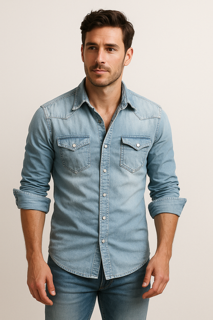 Maxime - Chemise en jean confortable pour homme