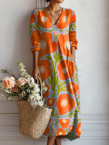 Amelia - Robe maxi décolletée en V
