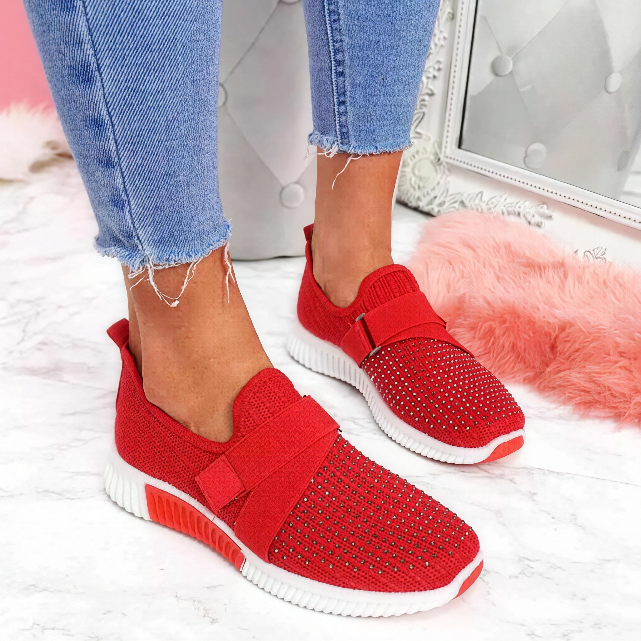 Kinsley - Baskets slip-on avec détails en cristal