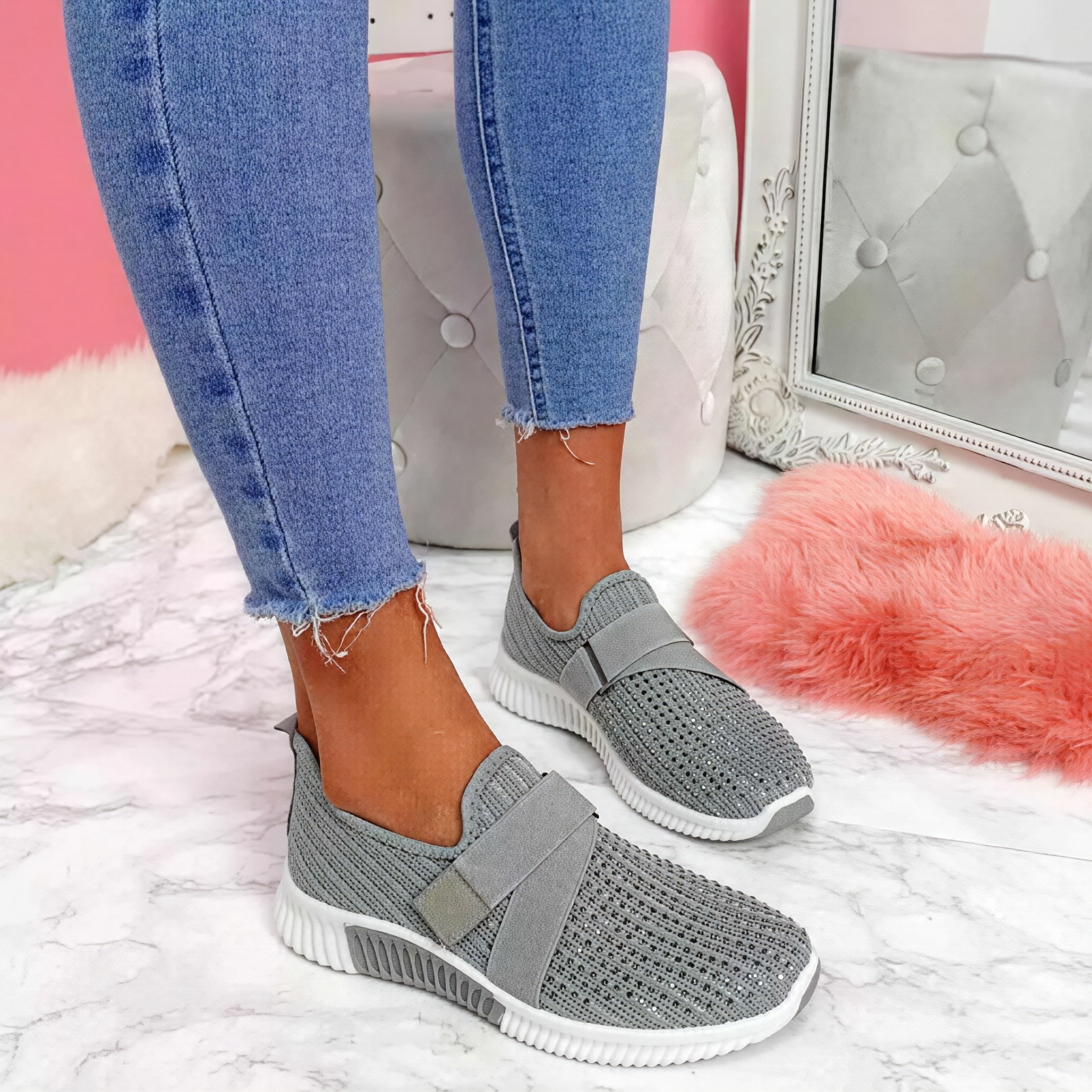 Kinsley - Baskets slip-on avec détails en cristal
