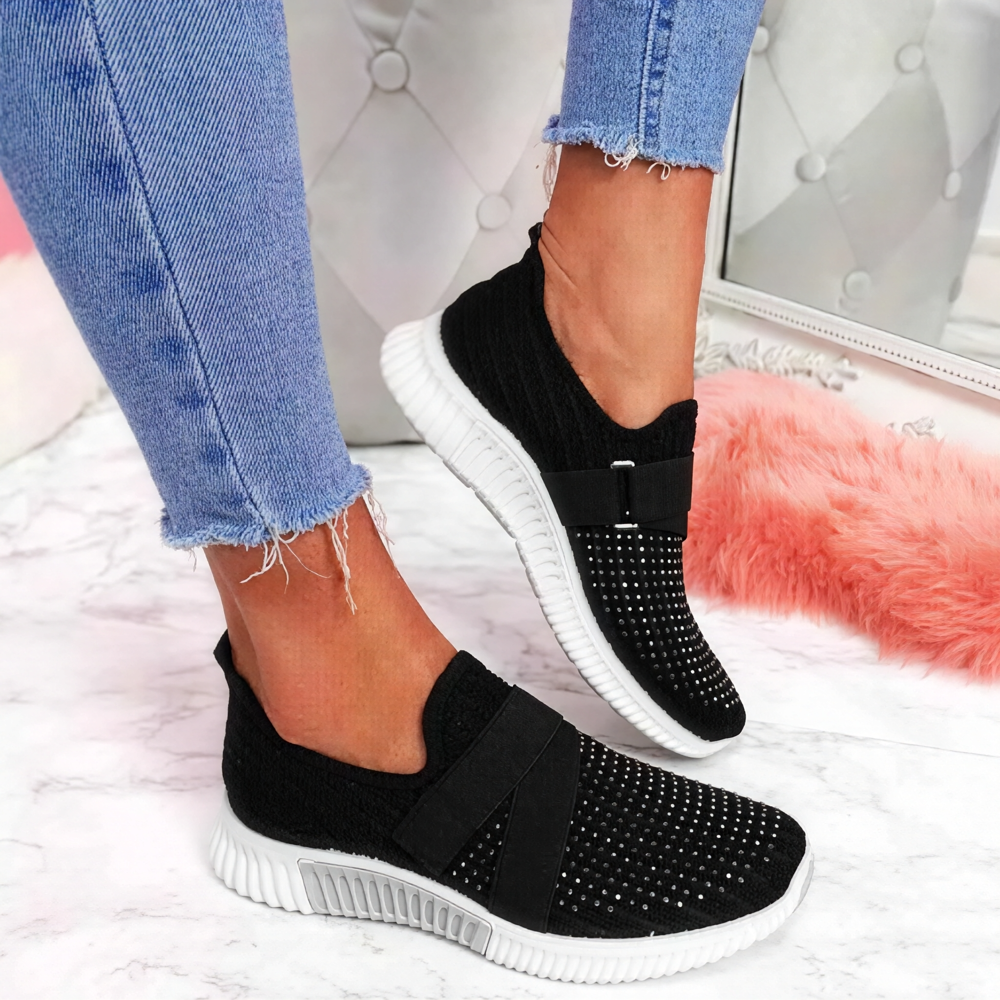 Kinsley - Baskets slip-on avec détails en cristal