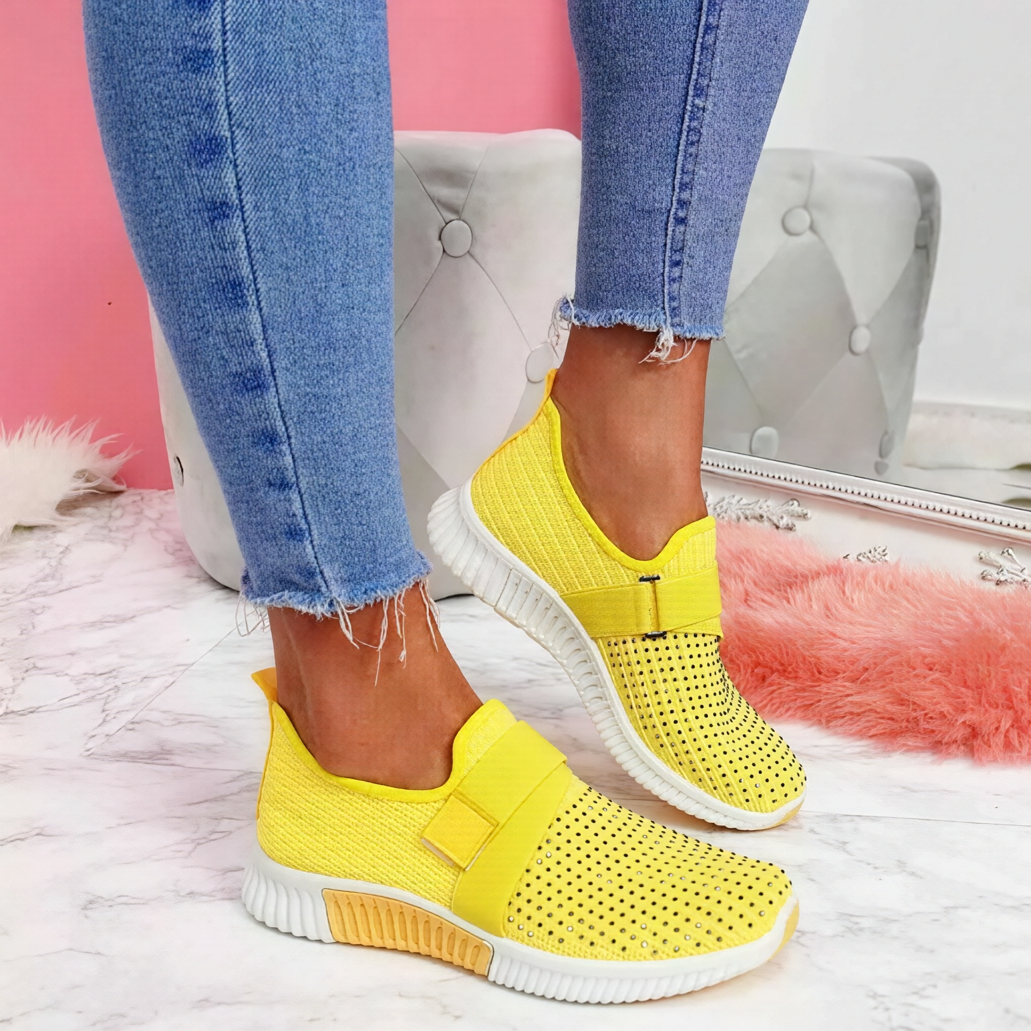 Kinsley - Baskets slip-on avec détails en cristal
