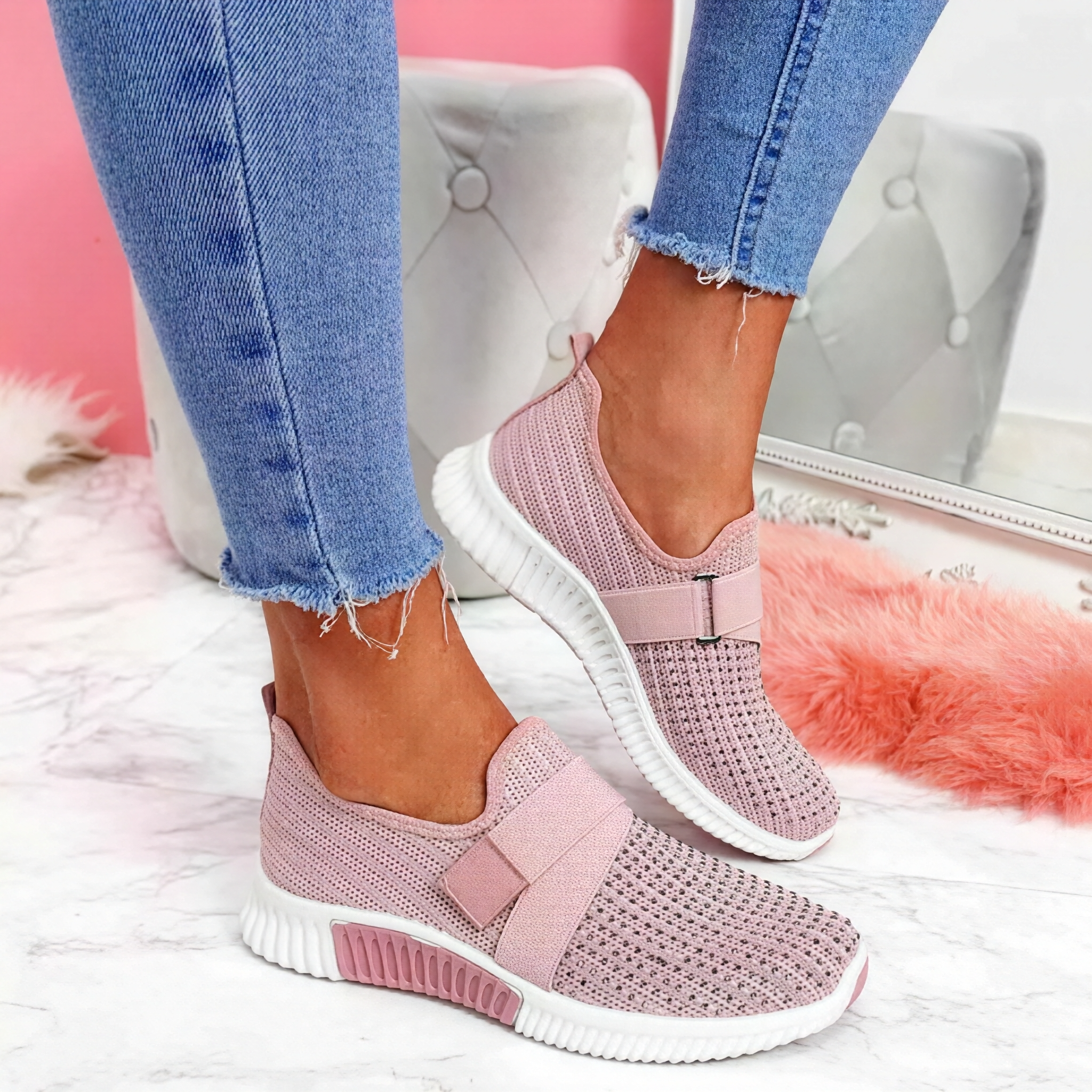 Kinsley - Baskets slip-on avec détails en cristal