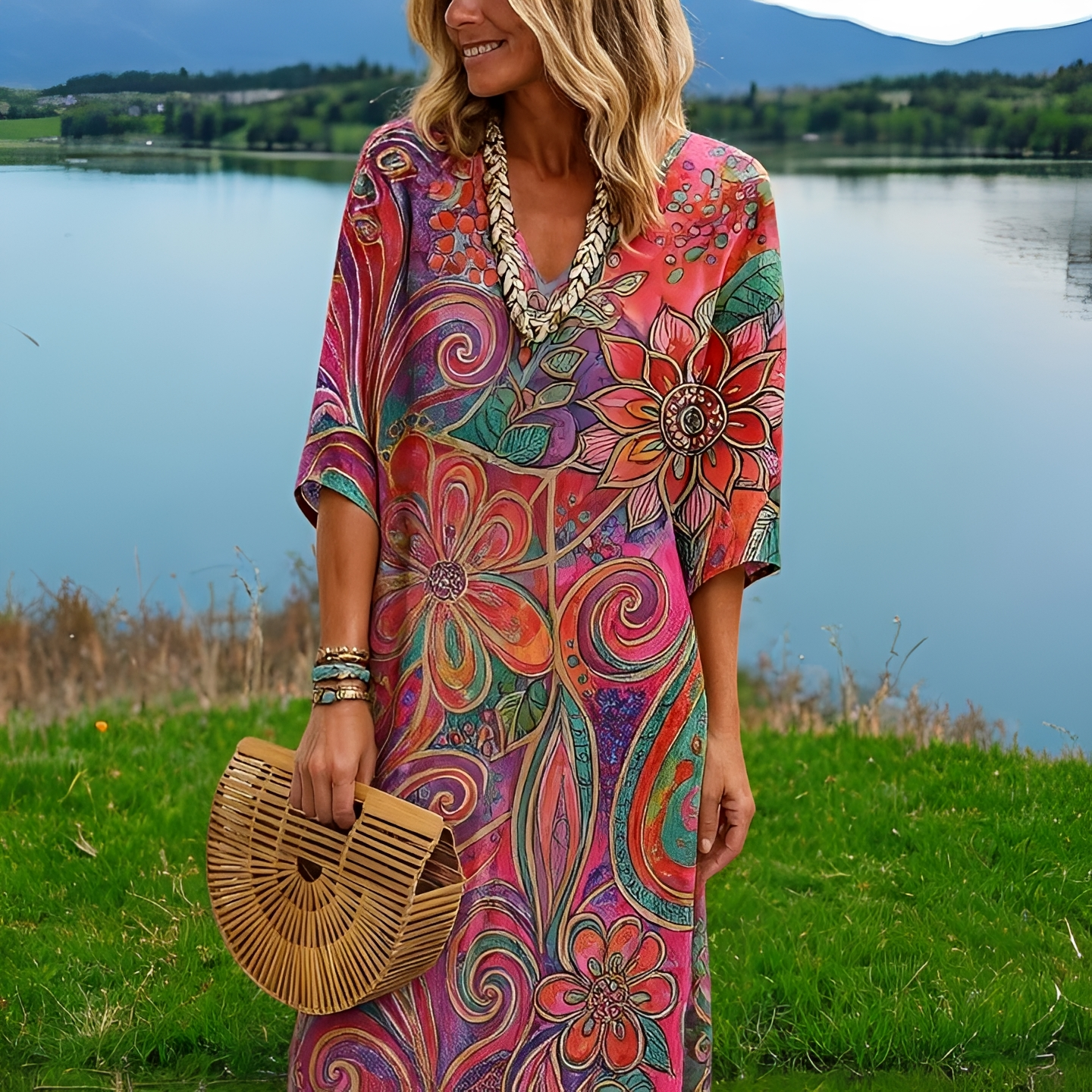 Amara - Robe à Motifs Floraux Variés