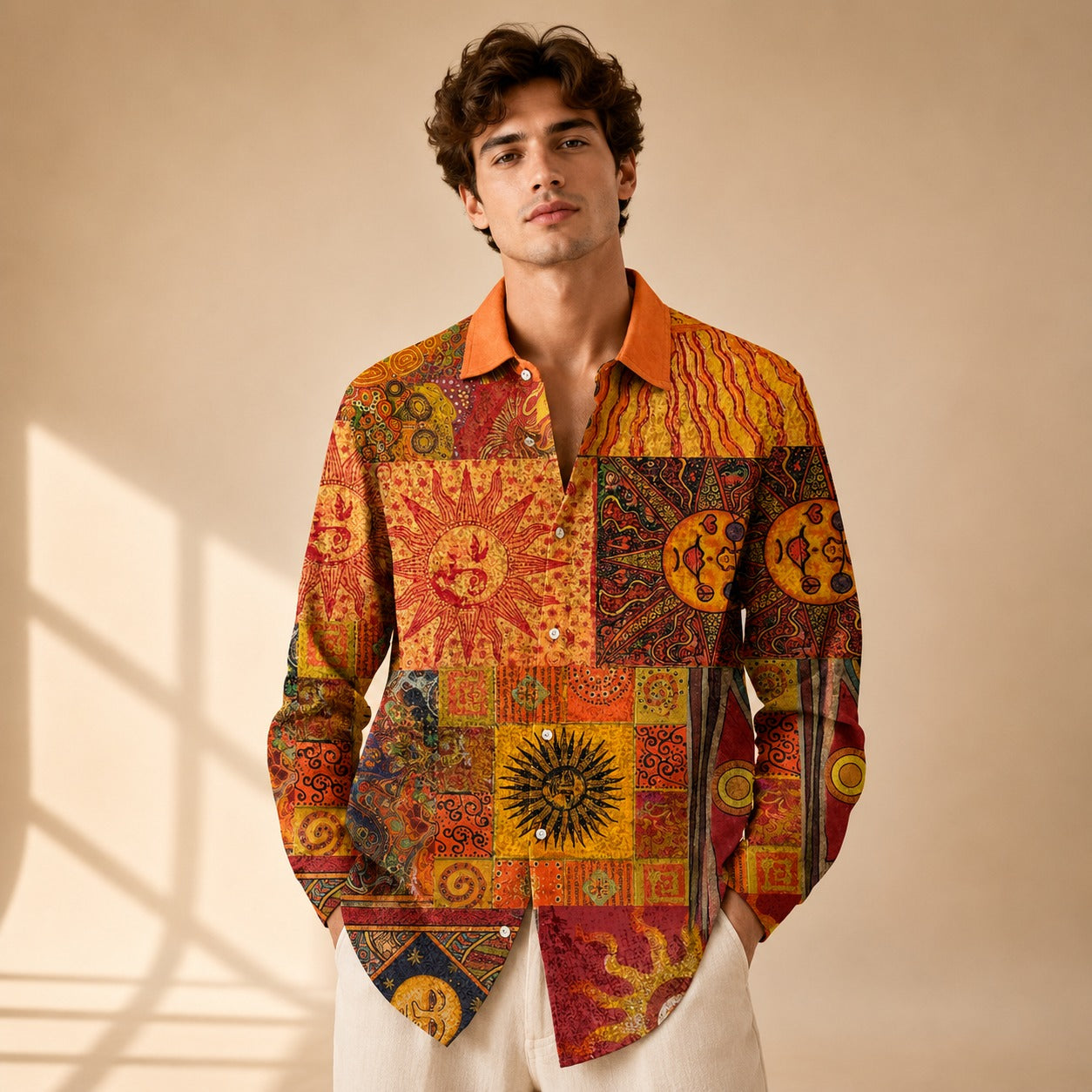 Neil - Chemise artistique à manches longues avec imprimé