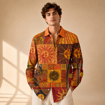 Neil - Chemise artistique à manches longues avec imprimé