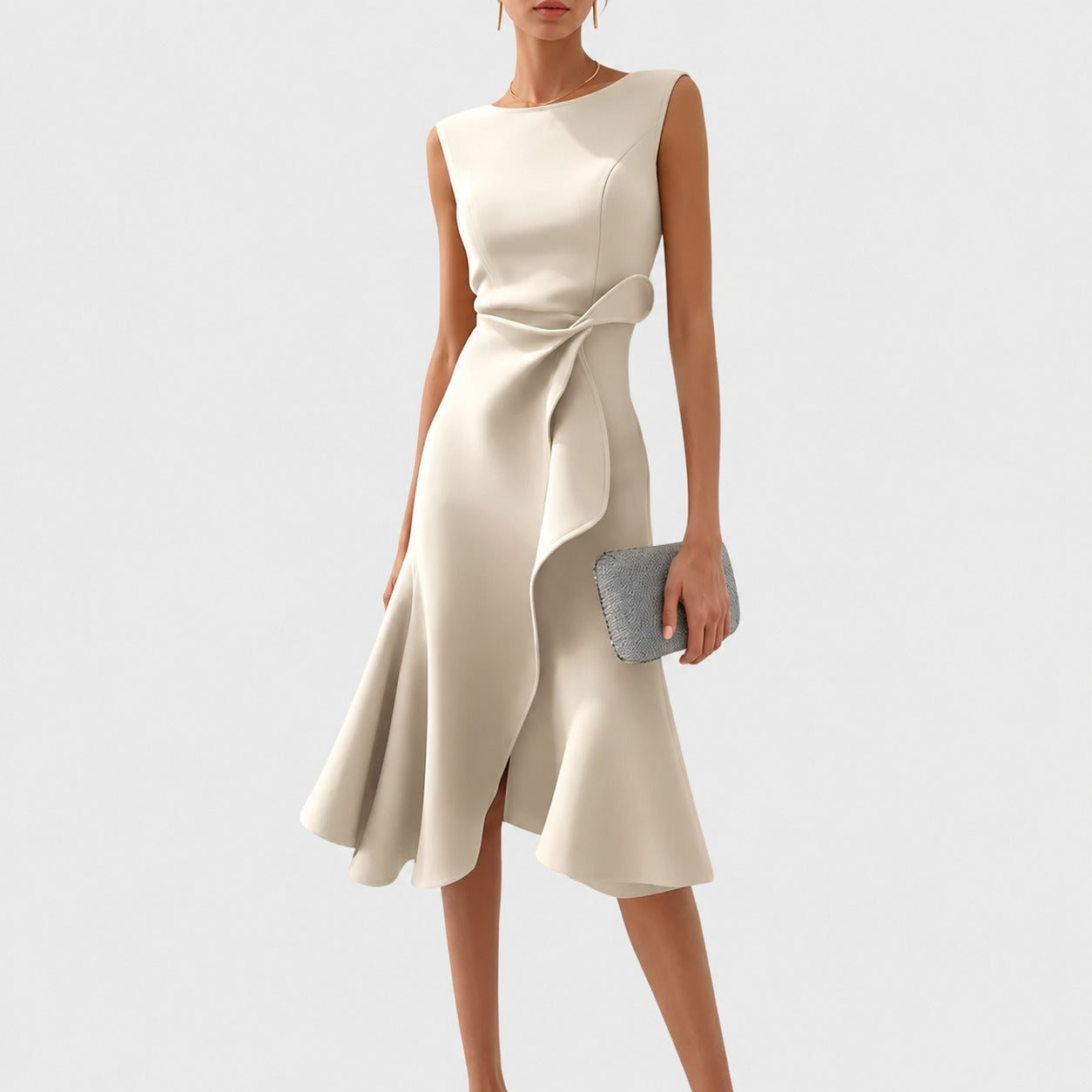 Stella - Robe Élégante Midi sans Manches
