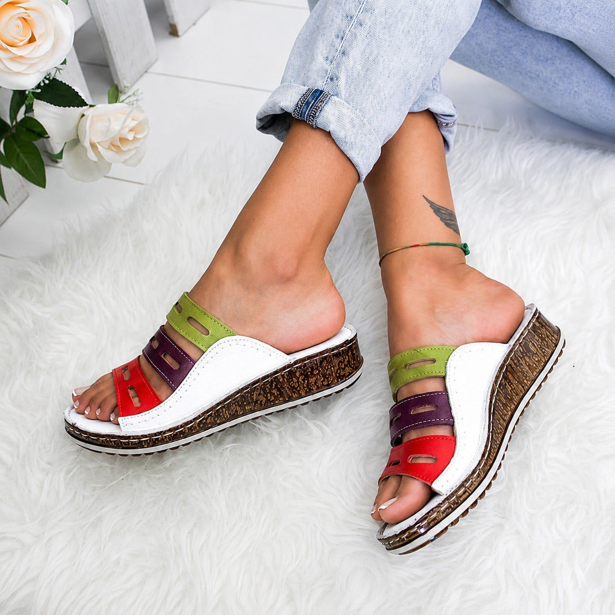 Christina - Sandales Confort Multicouleur