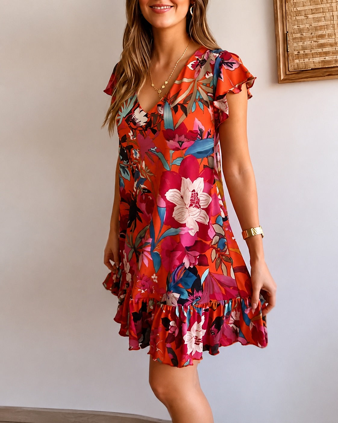 Katelyn - Charmante Robe à Imprimés Floraux