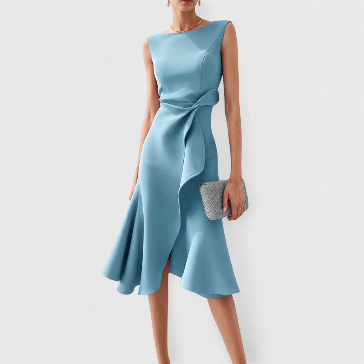 Stella - Robe Élégante Midi sans Manches
