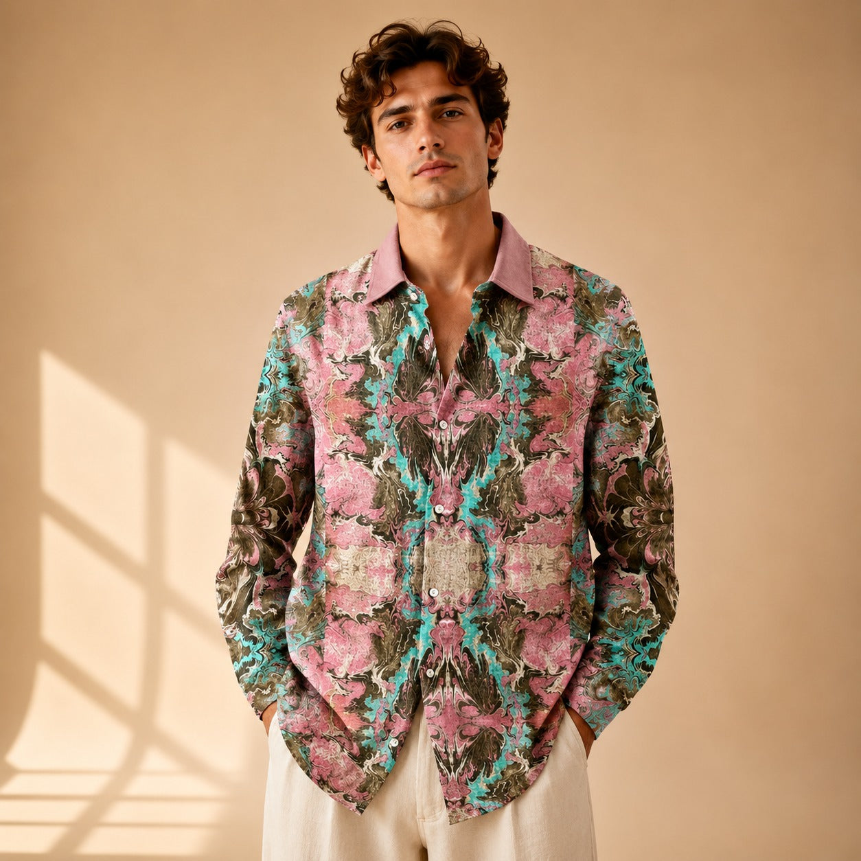 Neil - Chemise artistique à manches longues avec imprimé
