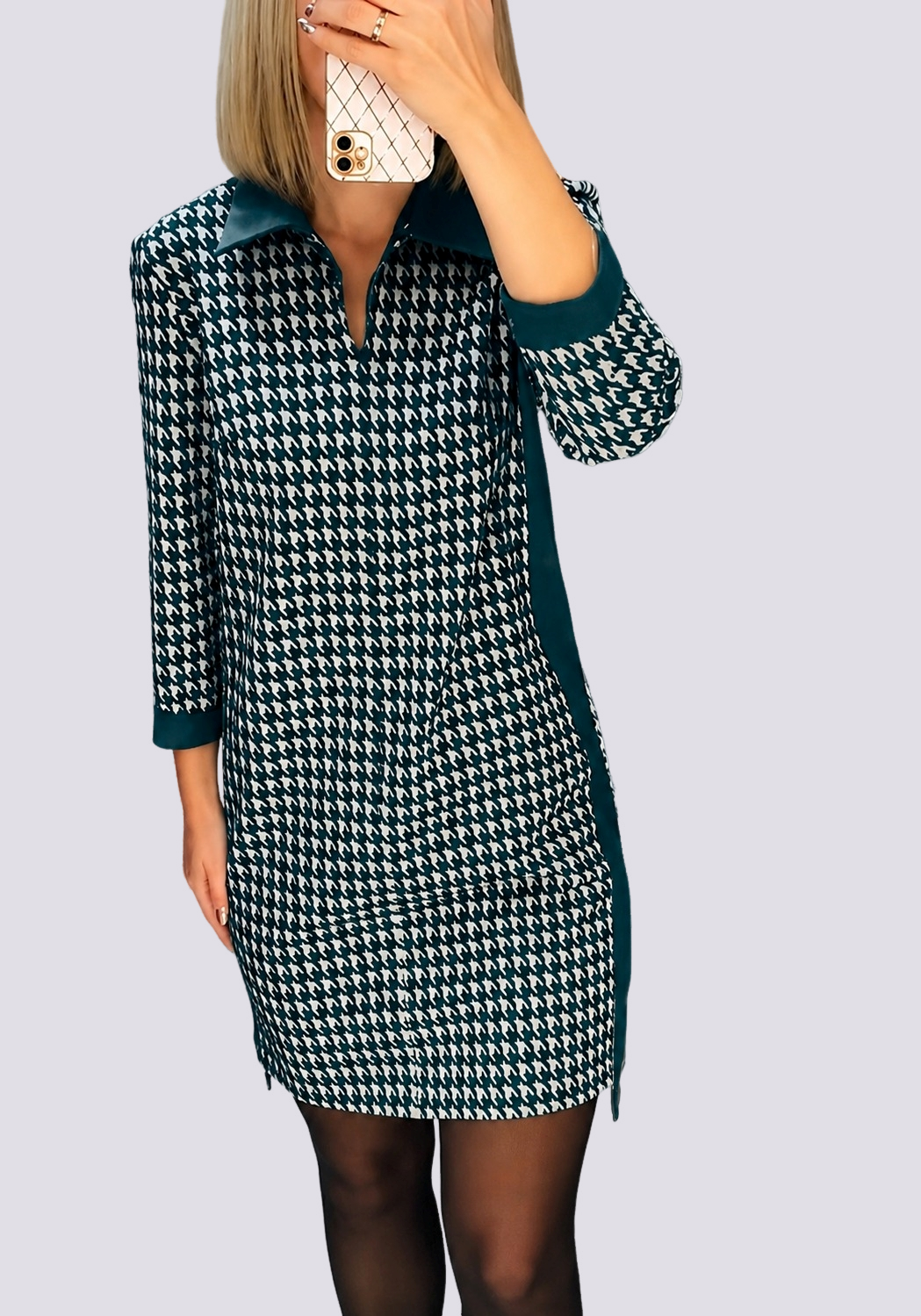 Saskia - Robe Chic Courte avec Revers