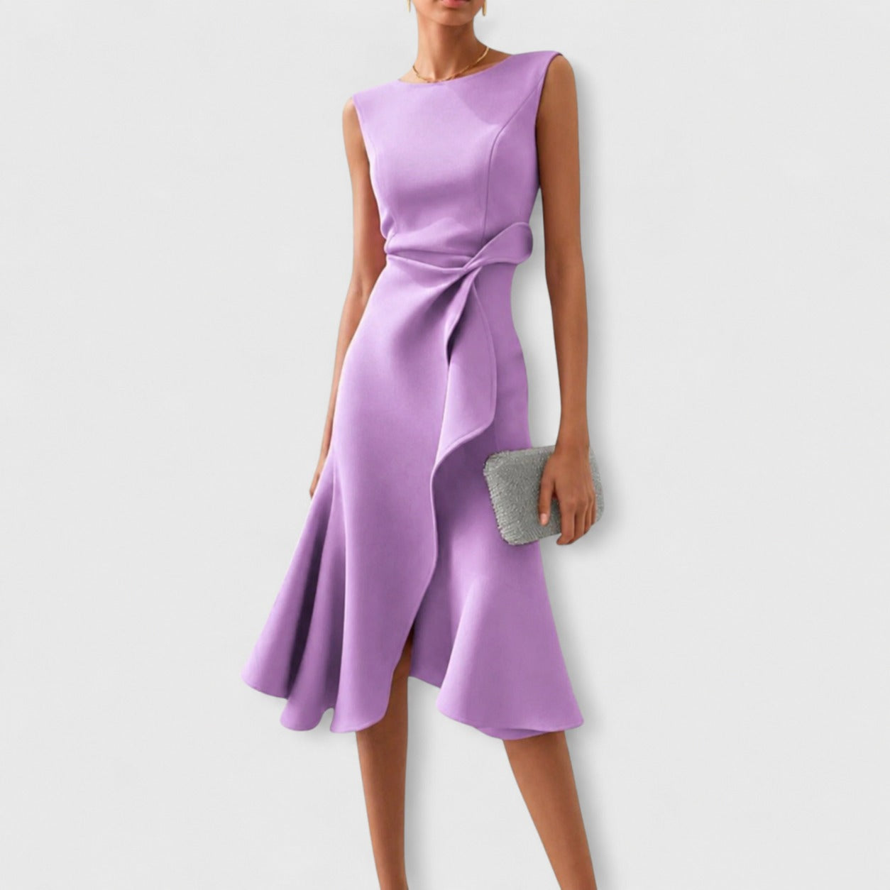 Stella - Robe Élégante Midi sans Manches