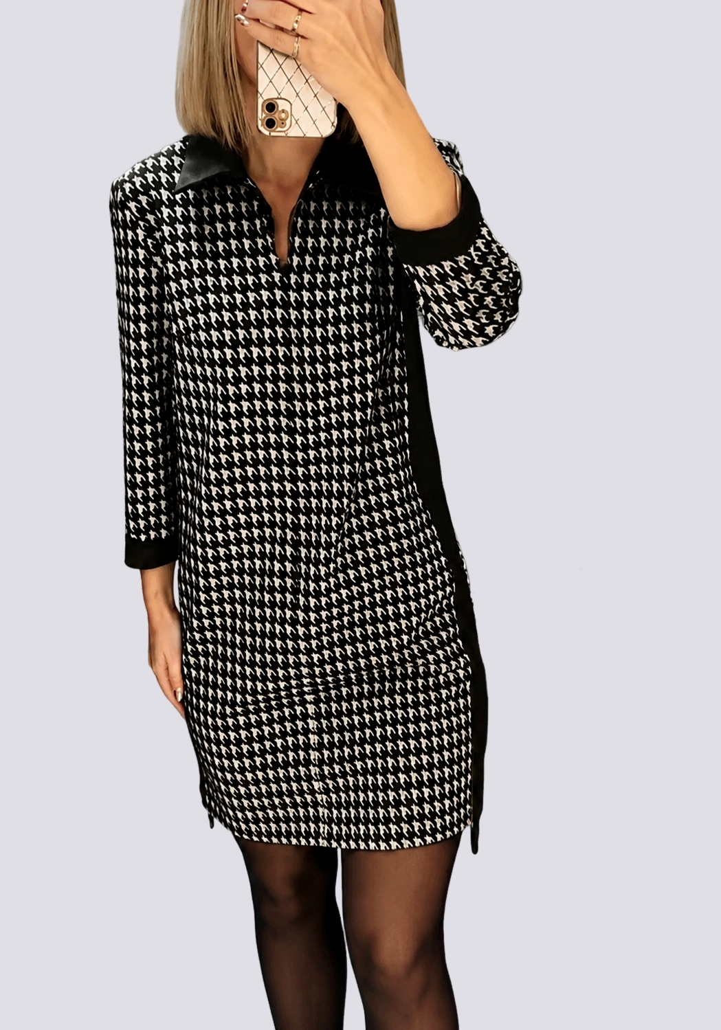Saskia - Robe Chic Courte avec Revers