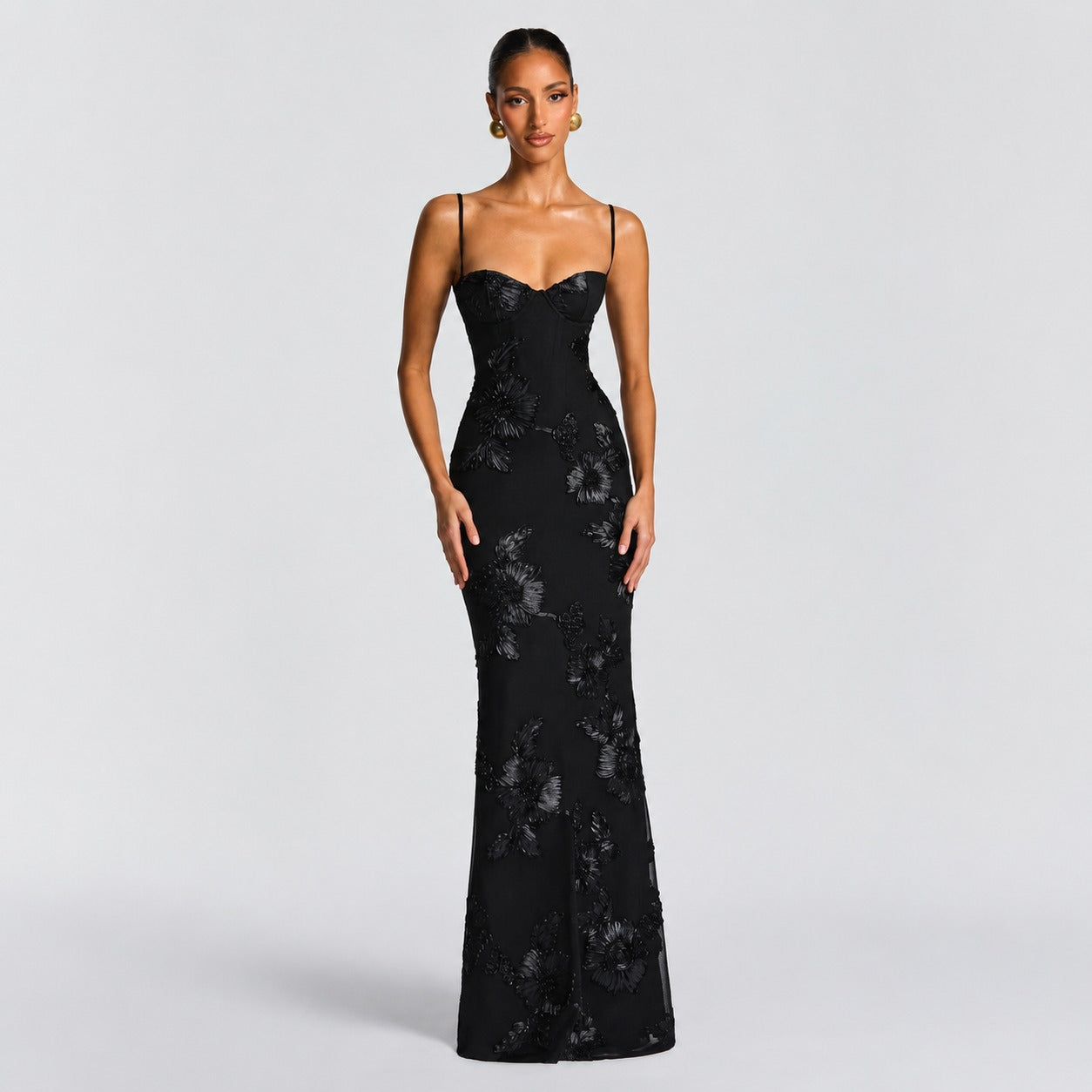 Norma - Robe Maxi Élegante avec Motifs Floraux