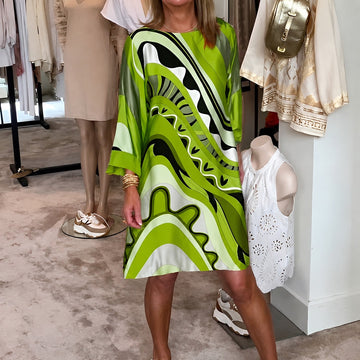 Harriett - Robe Midi à Motif Élégante