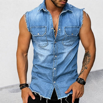 Ollie - Chemise classique sans manches avec aspect vieilli